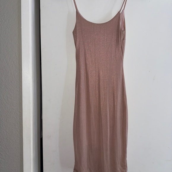 Fashion Nova Dress with Matching Cardigan in Shimmering Pink - Picture 3 of 5